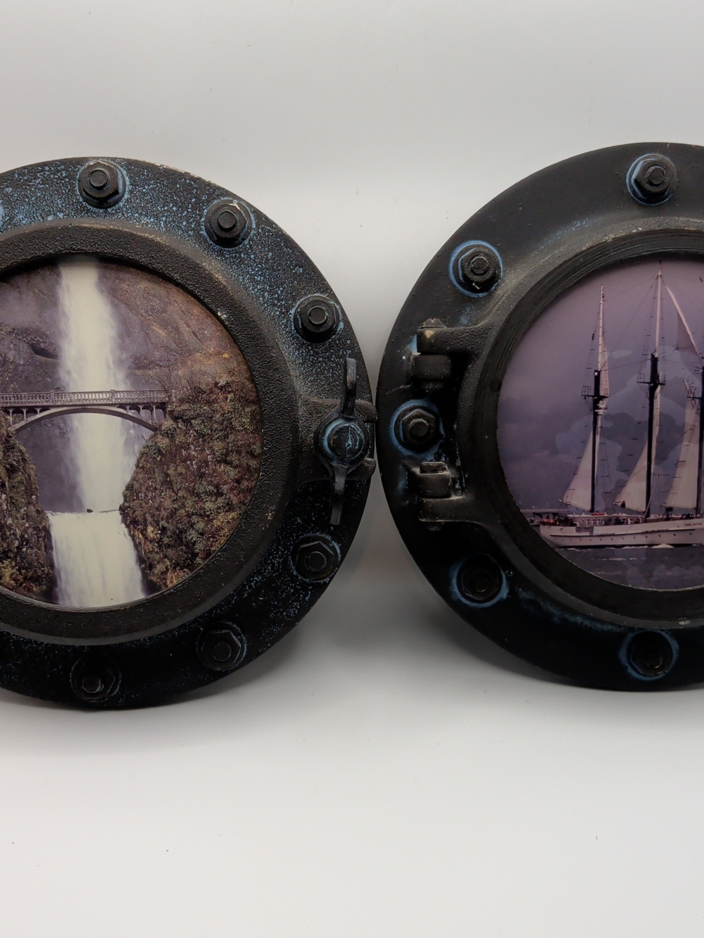 2 Pack Bo Svensson 1994 Picture Porthole Sailboat And Bridge San Francisco (E)